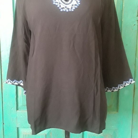 New Women's Boho Peasant Embroidered Top Sz. L - Picture 3 of 9